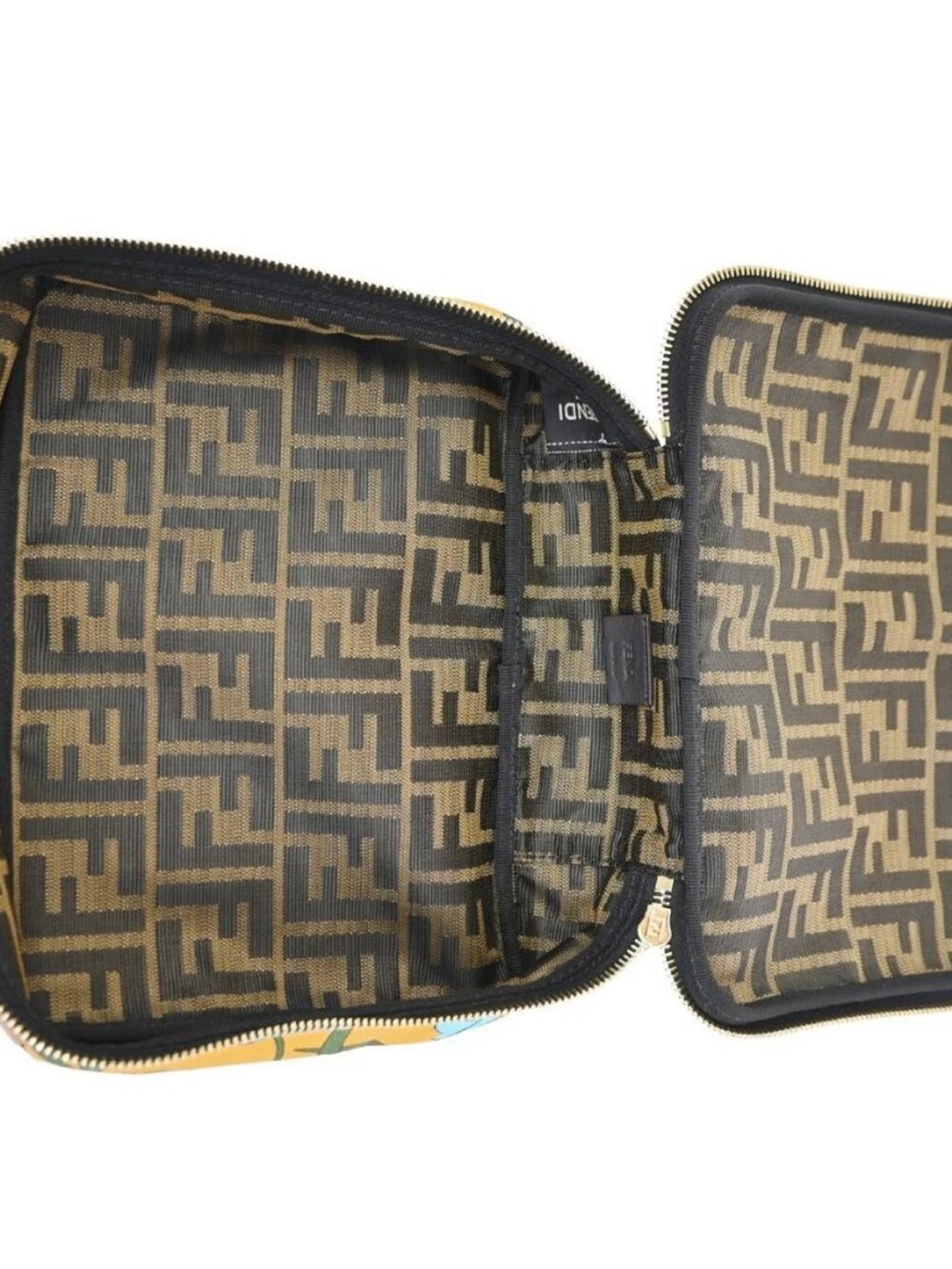 FENDI Square Clutch Pouch Bag Nylon Leather Multicolor Orange GHW Italy 36KD680 - Picture 8 of 14